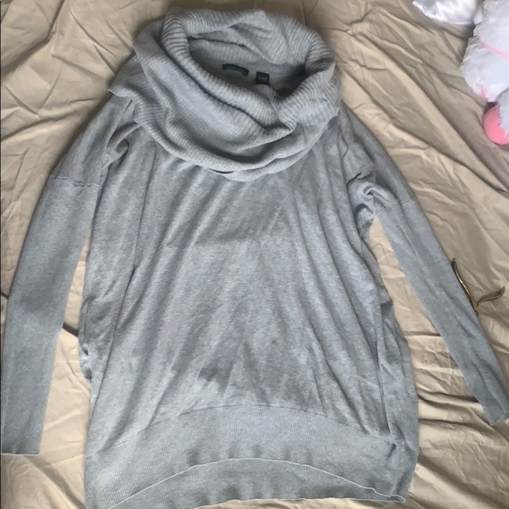 Oversized cowlneck sweater dress with pockets